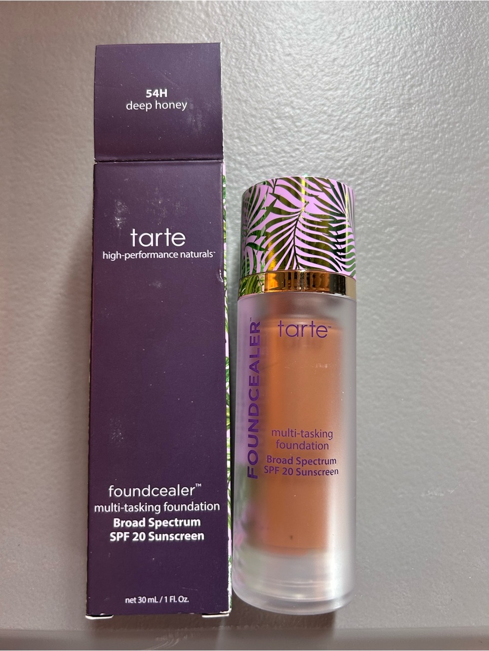 tarte Foundcealer Multi-Tasking Foundation - Deep Honey (purple & gold accents)